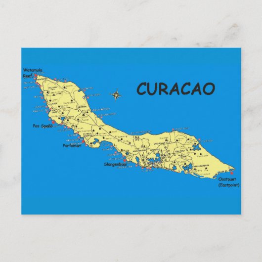 Briefkaart Curaçao op het eiland Sun (Voorkant)
