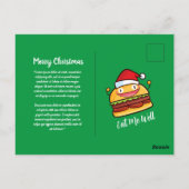 Briefkaart Cute Kersthamburger personaliseren (Achterkant)