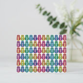Briefkaart - Cute Rainbow Matryoshka Owl (Staand voorkant)