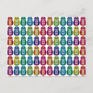 Briefkaart - Cute Rainbow Matryoshka Owl