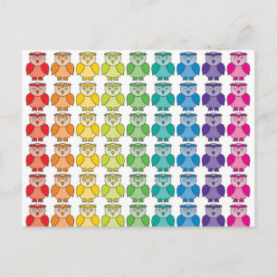 Briefkaart - Cute Rainbow Owl Pattern