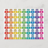 Briefkaart - Cute Rainbow Owl Pattern (Voorkant)