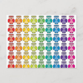 Briefkaart - Cute Rainbow Owl Pattern
