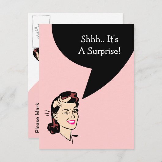 Briefkaart Cute Wink Enterprise Party Hosting Brie (Voorkant / Achterkant)