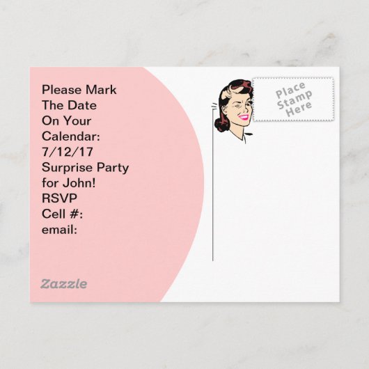 Briefkaart Cute Wink Enterprise Party Hosting Brie (Achterkant)