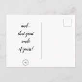 Briefkaart - Dacht: en... die grote glimlach! (Achterkant)