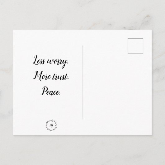 Briefkaart - Dacht: vrede. (Achterkant)