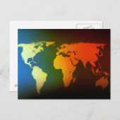 Briefkaart dag en nacht wereldkaart (Voorkant / Achterkant)