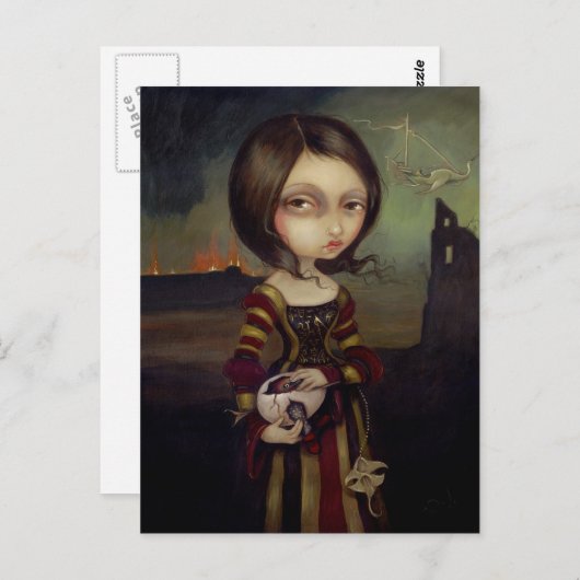 briefkaart "Dame met een Bosch Eieren" (Voorkant / Achterkant)