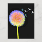 Briefkaart Dandelion Seeds Neon (Voorkant)