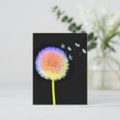 Briefkaart Dandelion Seeds Neon (Staand voorkant)