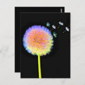 Briefkaart Dandelion Seeds Neon (Voorkant / Achterkant)