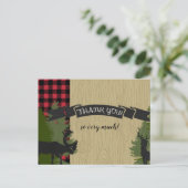 Briefkaart Dank u Nota's Lumberjack Geplakt Baby (Staand voorkant)