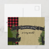 Briefkaart Dank u Nota's Lumberjack Geplakt Baby (Voorkant / Achterkant)