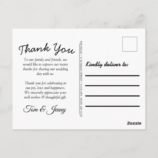 Briefkaart dank u voor uw aanwezigheid bij de uitn (Achterkant)