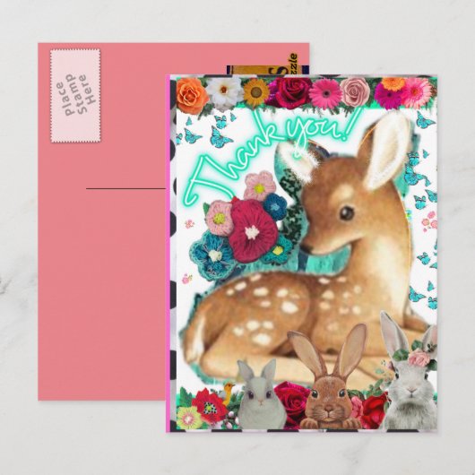 BRIEFKAART - dank u wel! (Voorkant / Achterkant)