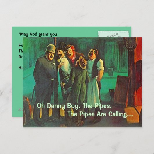BRIEFKAART Danny Boy St. Patrick's Day Groeten PC (Voorkant / Achterkant)