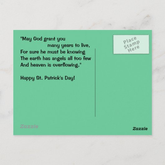 BRIEFKAART Danny Boy St. Patrick's Day Groeten PC (Achterkant)