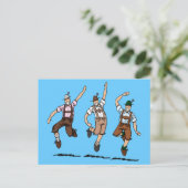 Briefkaart Dansend Bavarian Lederhosen Mannen (Staand voorkant)
