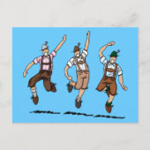 Briefkaart Dansend Bavarian Lederhosen Mannen (Voorkant)