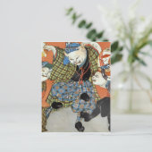 Briefkaart dansende katten (Staand voorkant)
