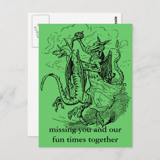 Briefkaart Dansingsdragons (Voorkant / Achterkant)