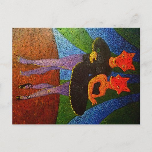 Briefkaart dansvossen (Voorkant)