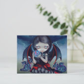 briefkaart "Dark Dragonling" (Staand voorkant)