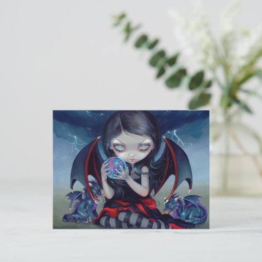 briefkaart "Dark Dragonling" (Staand voorkant)