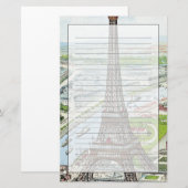 Briefkaart dat de Eiffeltoren weergeeft Briefpapier (Voorkant / Achterkant)
