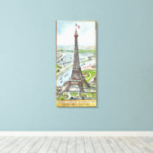 Briefkaart dat de Eiffeltoren weergeeft Canvas Afdruk (Insitu (Houten vloer))
