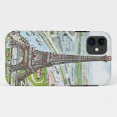 Briefkaart dat de Eiffeltoren weergeeft Case-Mate iPhone Case (Achterkant (horizontaal))