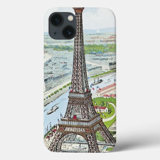 Briefkaart dat de Eiffeltoren weergeeft Case-Mate iPhone Case (Achterkant)