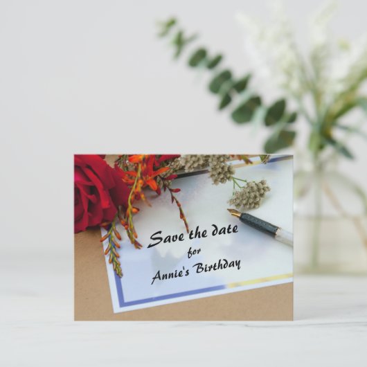 Briefkaart Datum bekendmaking opslaan (Staand voorkant)