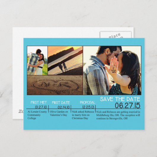 Briefkaart Datum opslaan (Voorkant / Achterkant)