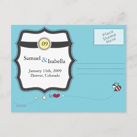 Briefkaart Datum opslaan (Achterkant)