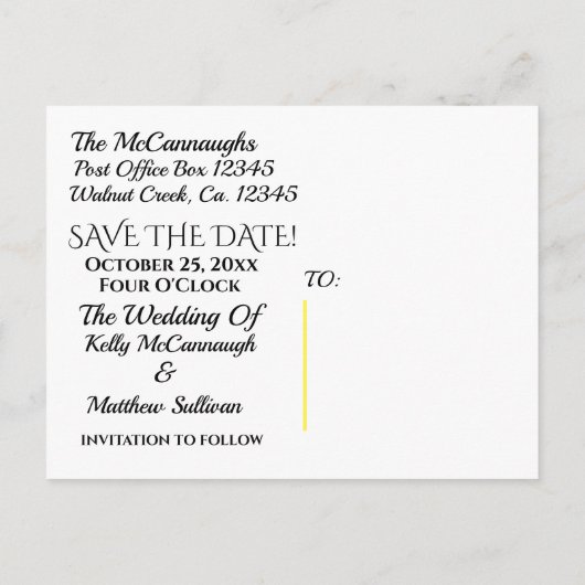 Briefkaart Datum opslaan (Achterkant)