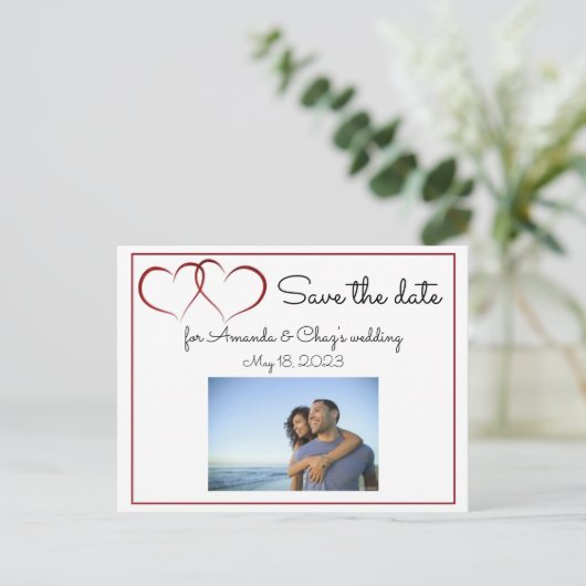 Briefkaart datum opslaan (Staand voorkant)