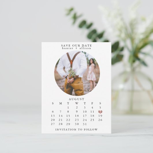 Briefkaart Datum opslaan (Staand voorkant)