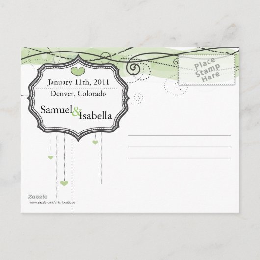 Briefkaart Datum opslaan (Achterkant)