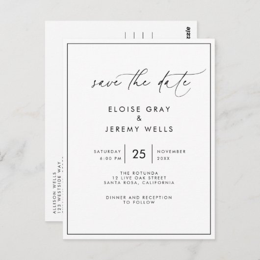 Briefkaart Datum opslaan (Voorkant / Achterkant)