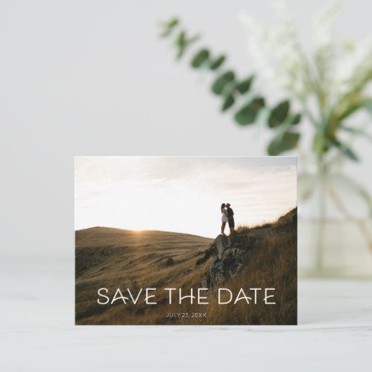 Briefkaart Datum opslaan - minimalistisch (Staand voorkant)