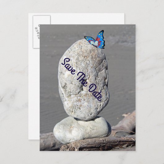 Briefkaart Datum vlinder opslaan (Voorkant / Achterkant)