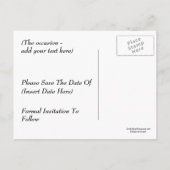 Briefkaart Datumblauwe drakenballonnen opslaan (Achterkant)