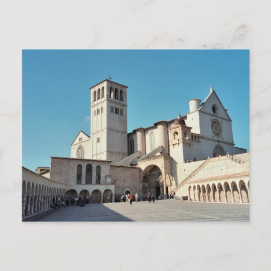 Briefkaart De Basilica van Assisi, Umbrië, Italië (Voorkant)