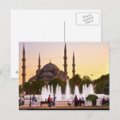 Briefkaart De blauwe moskee, Turkije, Istanbul (Voorkant / Achterkant)