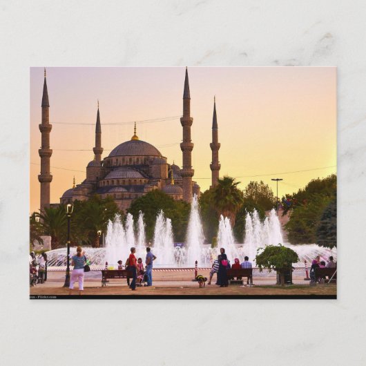 Briefkaart De blauwe moskee, Turkije, Istanbul (Voorkant)