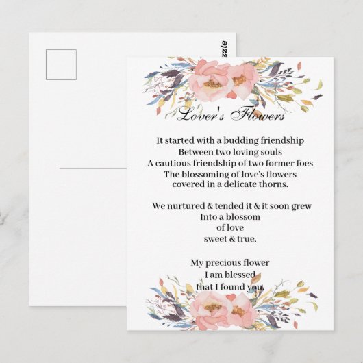 Briefkaart - de Bloemen van de Minnaar (Voorkant / Achterkant)