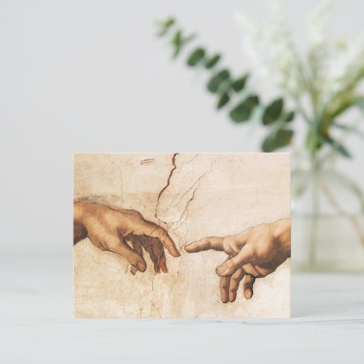 Briefkaart - De creatie van Adam (Staand voorkant)