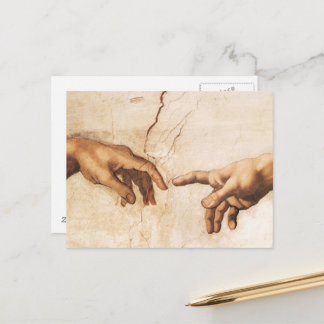 Briefkaart - De creatie van Adam